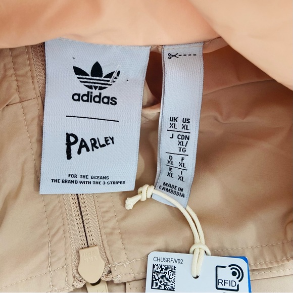 Adidas Parley 2PC Tracksuit Set Men’s Large Beige HL9397 Long Sleeves Full Zip - Picture 6 of 16